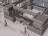 The inaccessible fortress just east of the town.