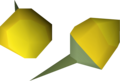 Two yellow orchid seeds