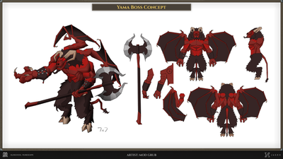Concept art of Yama - first shown at the RuneFest Art Area during RuneFest 2025 - by Mod Grub.