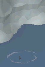 Shadowy hands emerging from the water in the Grimstone Dungeon.