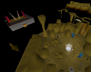 The Mime (Random Event) stage, seen from the Well of Voyage after destroying Iban's Temple.