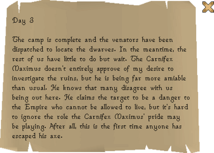 Reading the third tatty page.