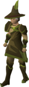 A player wearing Swampbark armour.