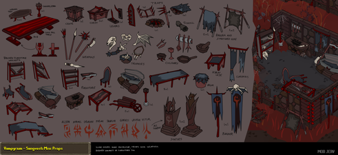 Concept art of various town scenery, by Mod Jerv.