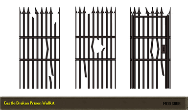 Wallkit concepts for the castle prison, by Mod Grub.