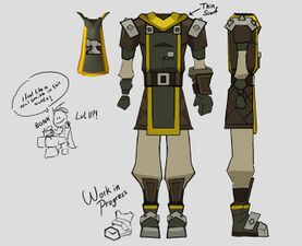 Initial concept art for the Smiths' Uniform, by Mod Soffan.