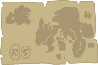 A large map of Gielinor found in the Old School Museum.