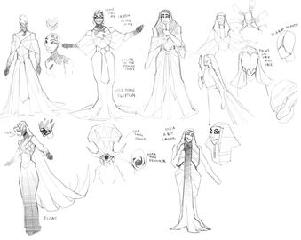 Some early ideation sketches of Amascut, by Mod Jerv.