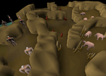 The south-east area of the cave, where bloodvelds, hellhounds, and aberrant spectres could be found.