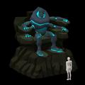 A size comparison between the Tasakaal and the player.