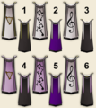 Various music cape designs presented to players for voting