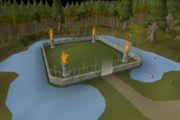 The waiting area for main games, to the west.