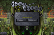 The login screen upon the release of Monkey Madness II, featuring a demonic gorilla.