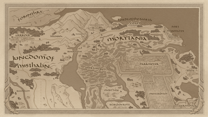 An official depiction of a map of Morytania some point after the fall of Hallowvale.