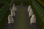 The area north of Kroy, containing statues covered in cloth.