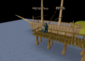 Veos's ship, docked in a jetty near Port Tyras.