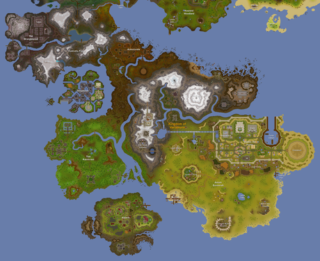 A draft of the first official map of Varlamore, made by the player GentleTractor and commissioned by Jagex.