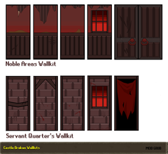 Wallkits concepts for the castle interior, by Mod Grub.