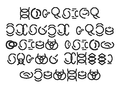 A sentence written in the lunar alphabet used for a Demonic Pacts League teaser.