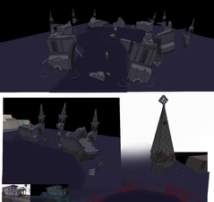 Concept art of the Sunken Cathedral, by Mod Grub.
