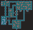A map of the Warped Grand Library's bottom floor