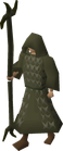 A player wearing Ahrim the Blighted's robes.