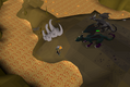 A safespot in the Lava Maze Dungeon.
