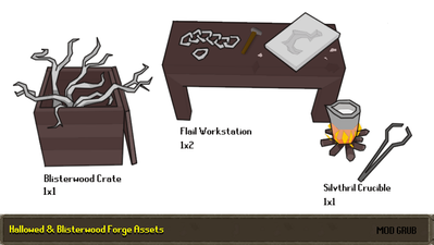Concept art of workshop scenery, by Mod Grub.