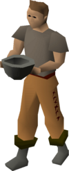 A player wielding the Stone bowl.