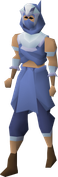 A player wearing Blue Moon armour.