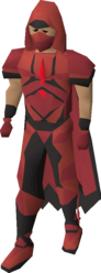 The outfit in the colours of Shayzien.