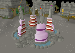 Cake-covered fountains during the 2018 Mobile Anniversary