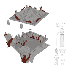 Concept art of the temple ruins, by Mod Grub.