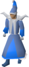 A player wearing blue mystic robes.