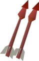 Two enchanted ruby dragon bolts