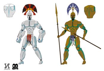 Concept art of the shockwave and javelin colossi, by Mod Grub.
