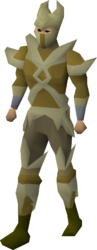 The inactive Crwys crystal armour set on body type A.