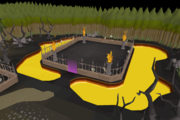 The waiting area for clan games, to the east.