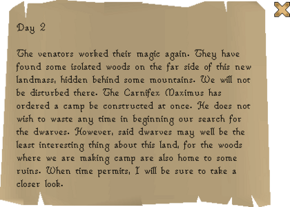 Reading the second tatty page.