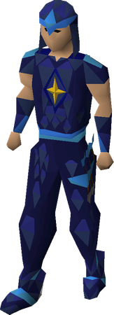 Saradomin blessed dragonhide armour on body type A.