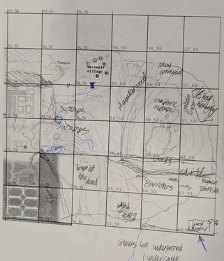 An early drawing of Morytania before it was put in the game.