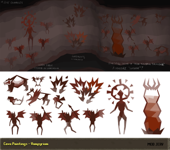 Concept art of the cave paintings, by Mod Jerv.