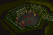 An inaccessible room containing barrels of blood.