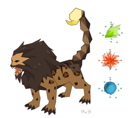 Concept art of the manticore, by Mod Jerv.