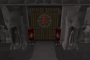 The imposing gates to Castle Drakan.