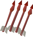 Four enchanted ruby dragon bolts