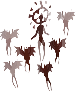 Zaros as depicted in a cave painting on Vampyrium.