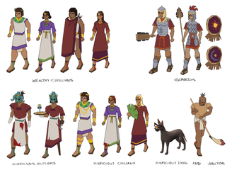 Concept art of various quest NPCs, by Mod Jerv.