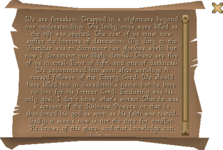Reading the first gooey note.