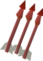 Three enchanted ruby dragon bolts